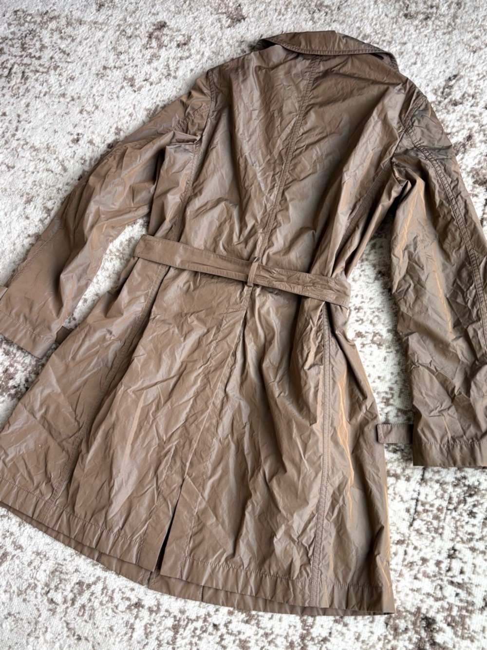 JIL SANDER Taupe Belted Long Trench Coat - Picture 9 of 9